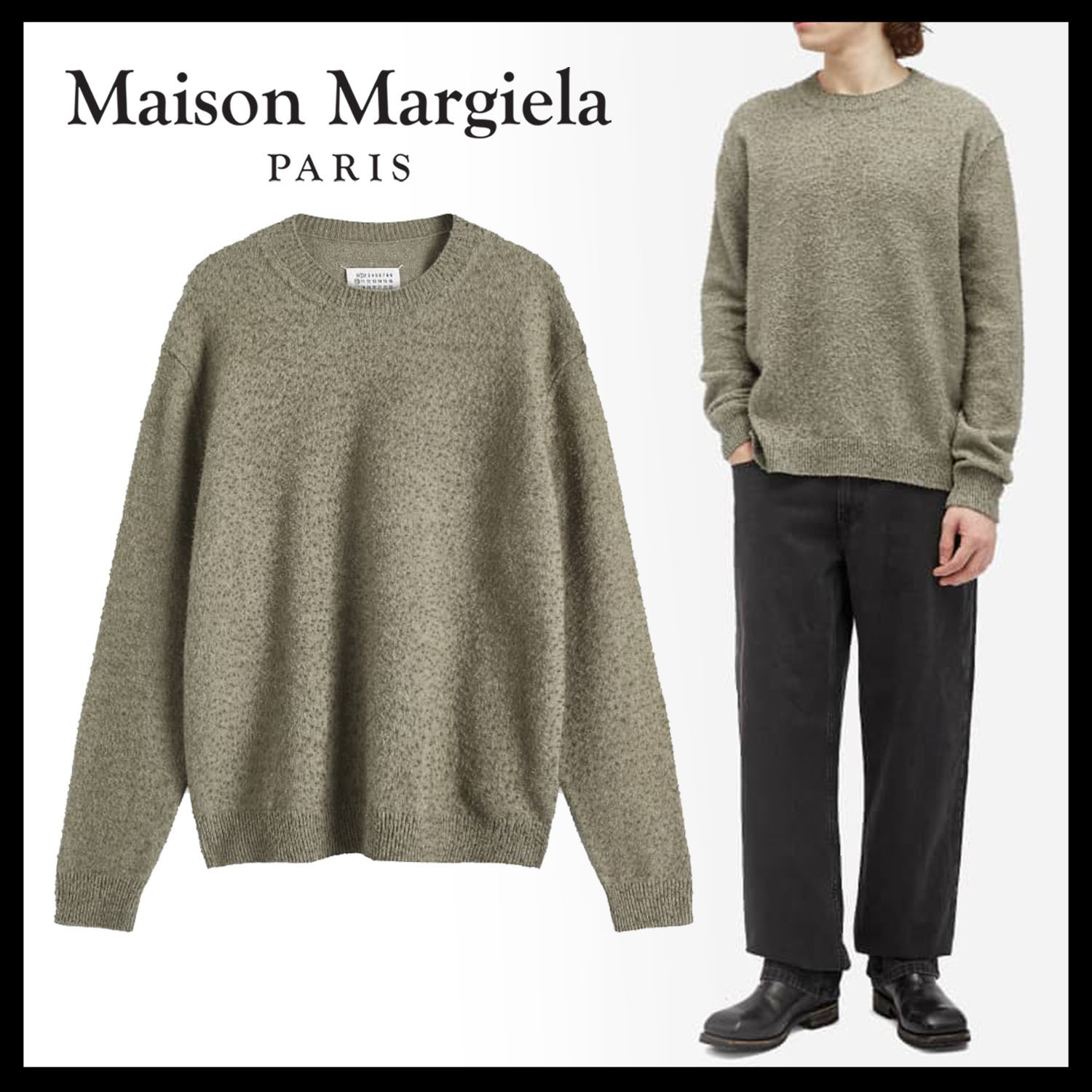 ◆Maison Margiela◆ ウールコットン クルーネック ニット
