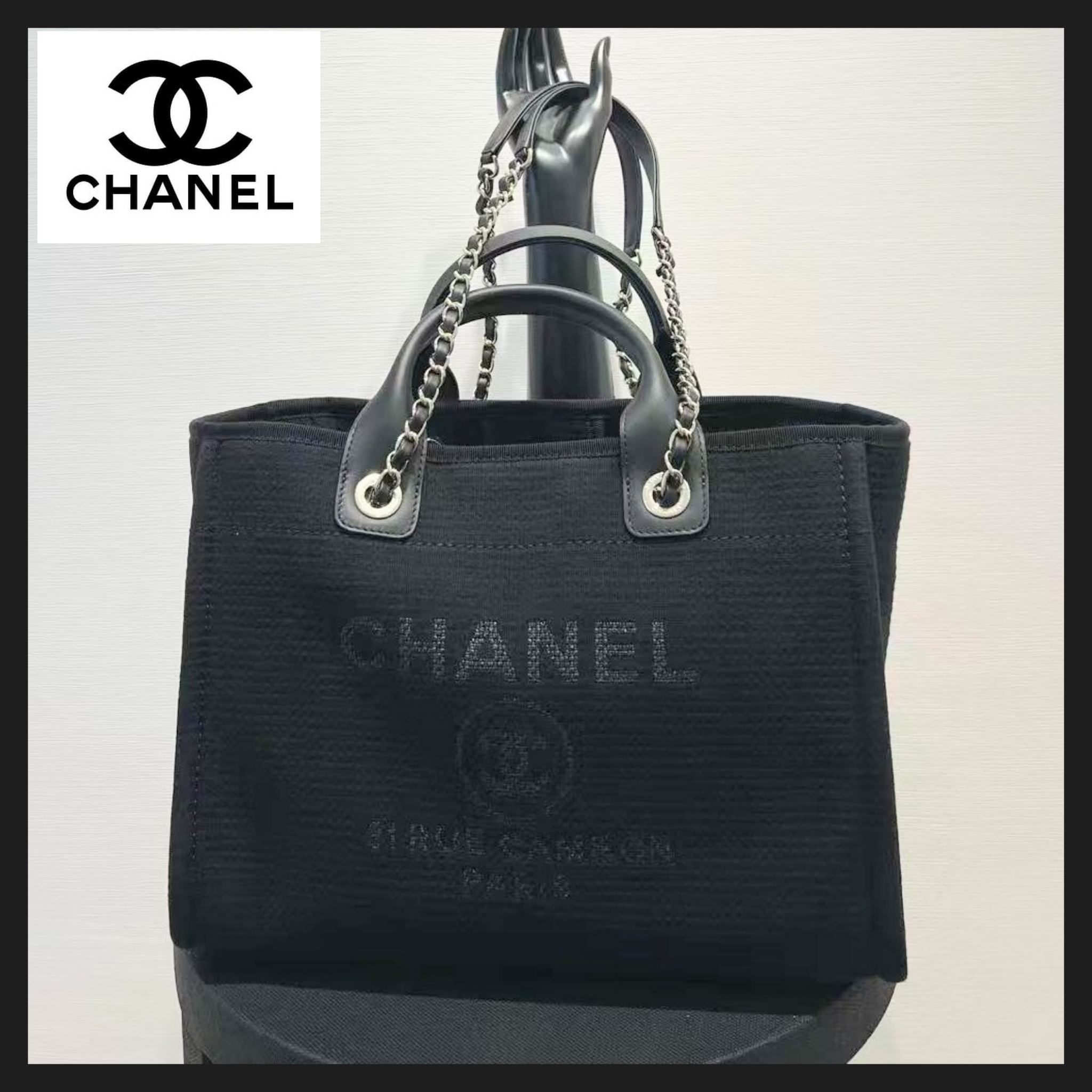【CHANEL】定番人気♪シャネル キャンバスショッピング バッグ
