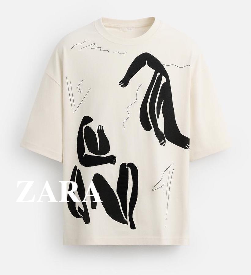 ★ドイツ発*ZARA*新作*コントラストパネルプリントTシャツ★