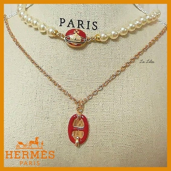【おしゃれレッド♪】HERMES ペンダント 《ミニ・マイヨン》 PM