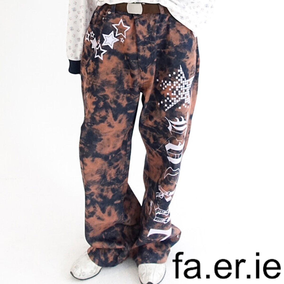 ★fa.er.ie★lucky 7 dying wide denim (deep blue)★韓国送料込