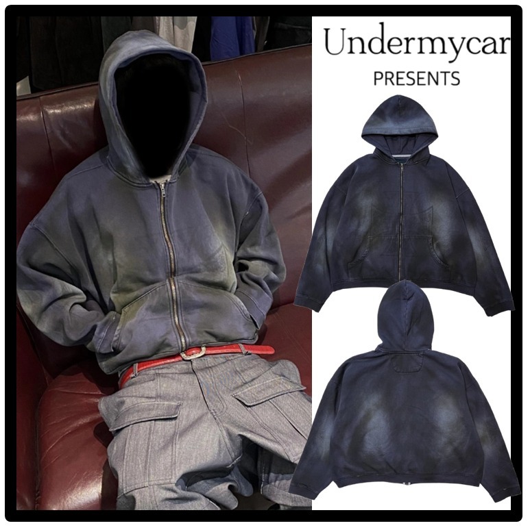 Undermycar★SILENT SAINTS IN MULTI IRON CROSS ZIPPED HOODIE