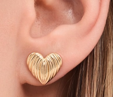 Jennifer Zeuner スタッド ピアス ハート HEART ゴールド リブ