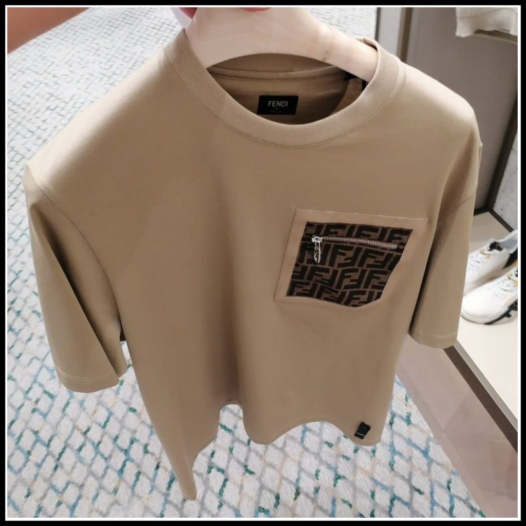 FENDI 新作 Tシャツ 半袖 FFロゴ 夏人気 白黒など 全4色 T-shirt