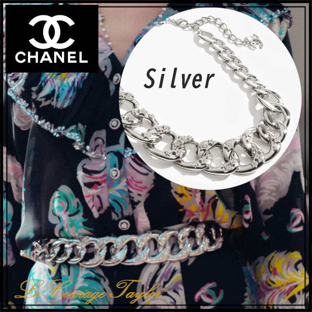 25S♪シルバー & クリスタル【CHANEL】シャネルチェーンベルト