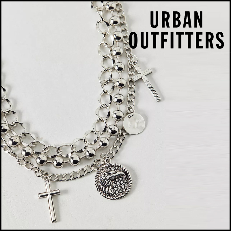 Urban Outfitters☆ クロス＆コイン・チェーンネックレス
