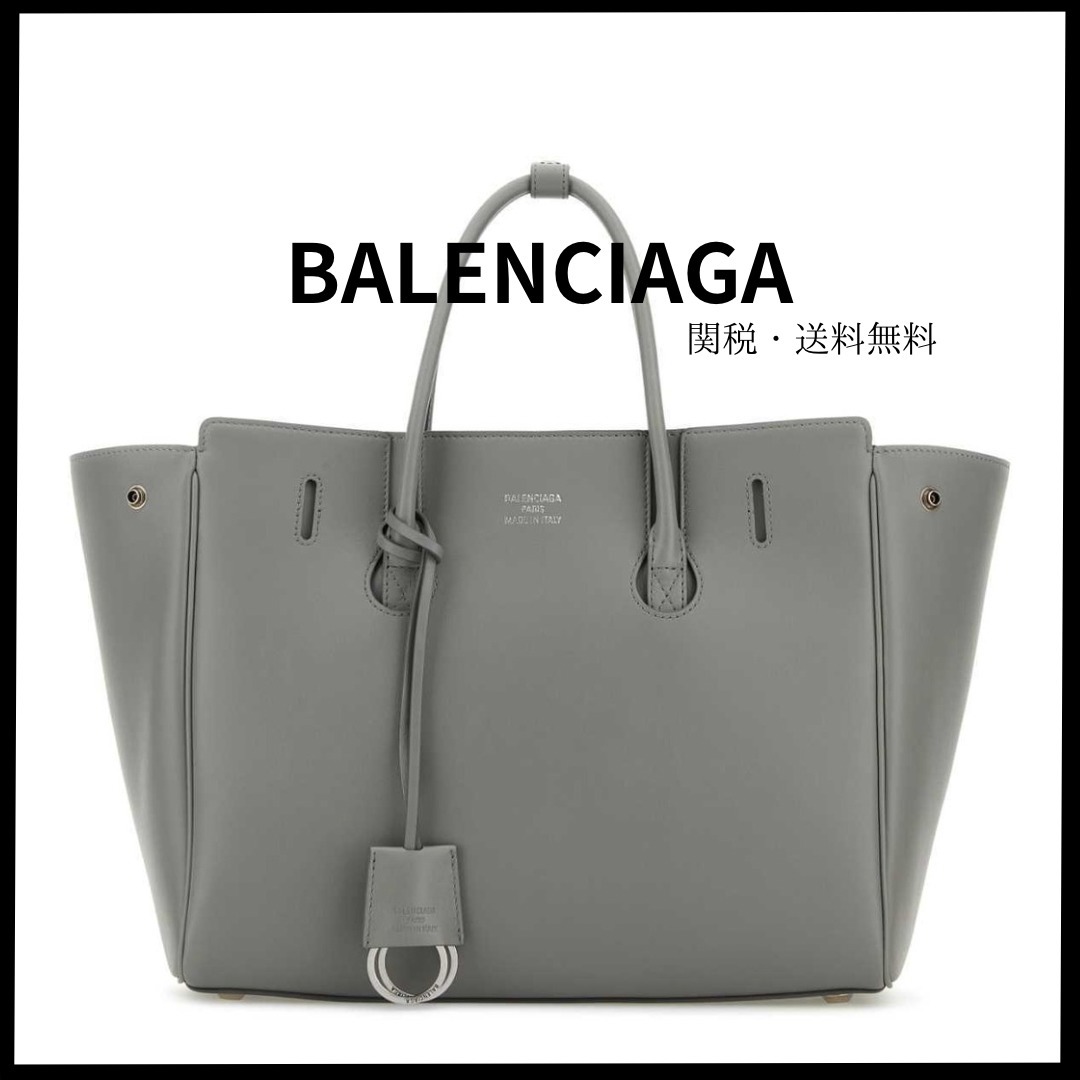 ハンドバッグ Balenciaga Grey Leather Small Carry All Hamp