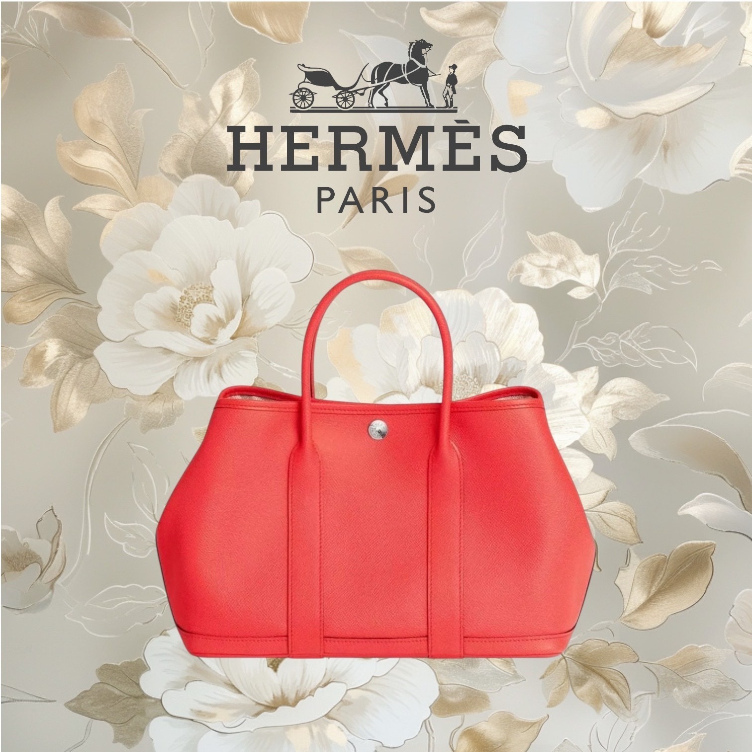 HERMES エルメス ガーデンパーティー TPM ピンク ローズテキサス