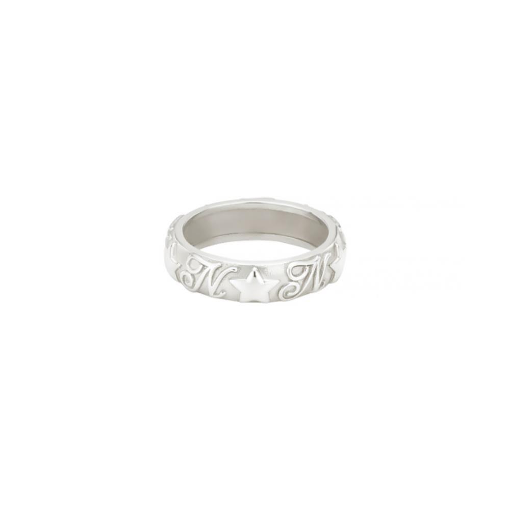 ☆nff☆ silver925 star logo wide ringsilver nff1