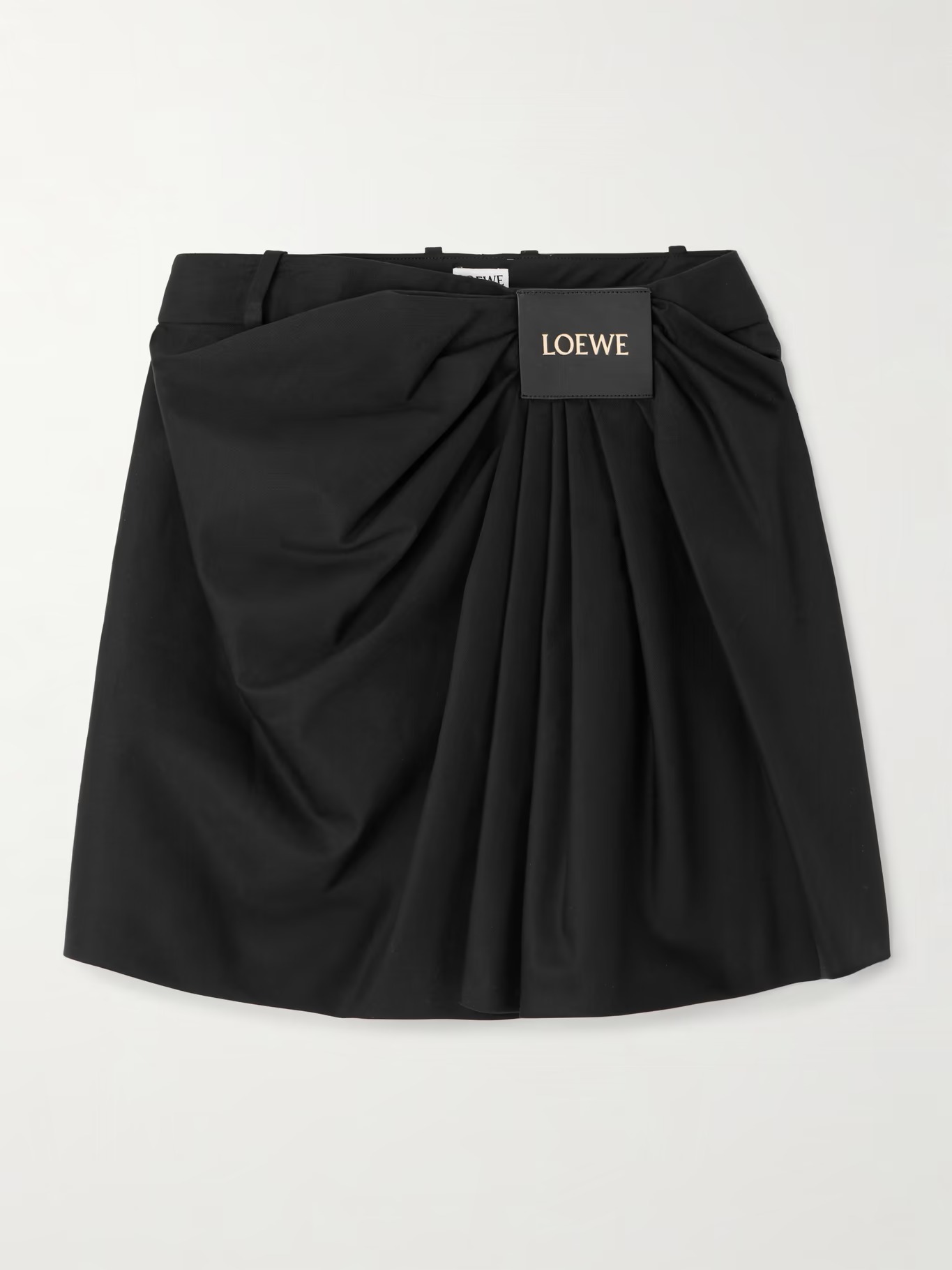 【LOEWE】 コットン&シルク混ツイル ミニスカート ドレープ入り LOEWE】25SS◇ドレープコットン シルク混紡ツイルミニスカート