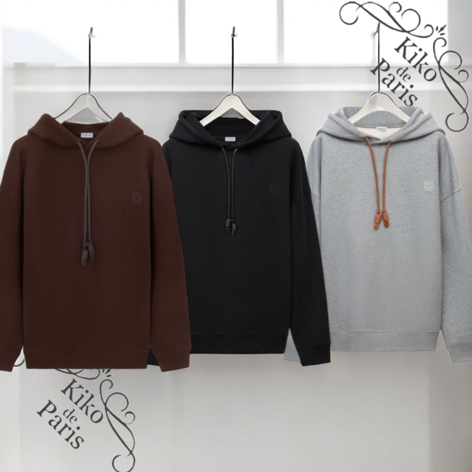 LOEWE リラックスフィット フーディー コットンフリース 3色