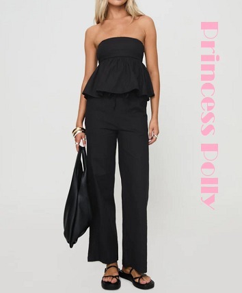 ブラック Top & pants セット