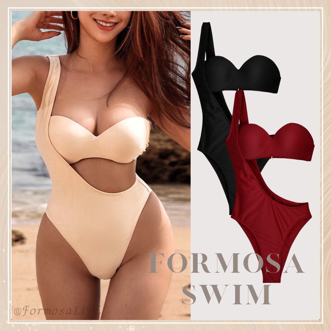 FORMOSA SWIM★2way 上品 ワンショルダー ワンピース水着