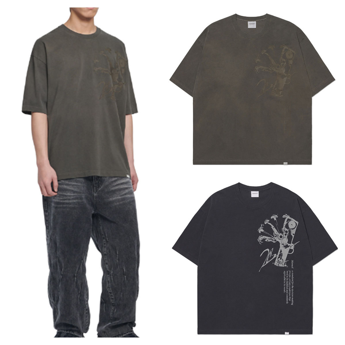 Tシャツ・カットソー NOMANUAL GEAR MANUAL GRAPHIC T-SHIRT 5FT995