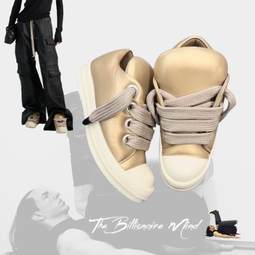 RICK OWENS ジャンボレース メタリック スニーカー ゴールド