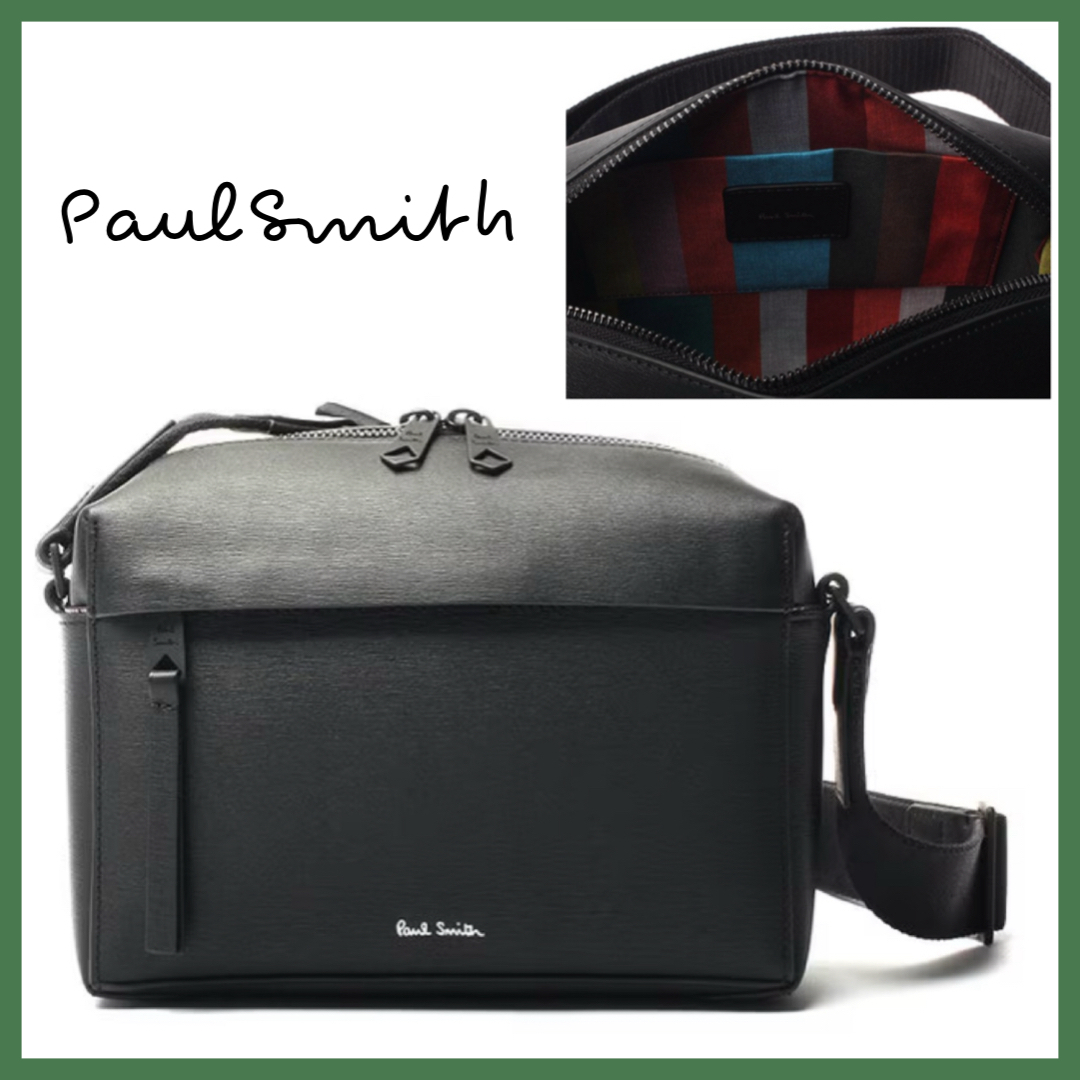 【関税込み】☆Paul Smith☆ ロゴ レザー メッセンジャーバッグ