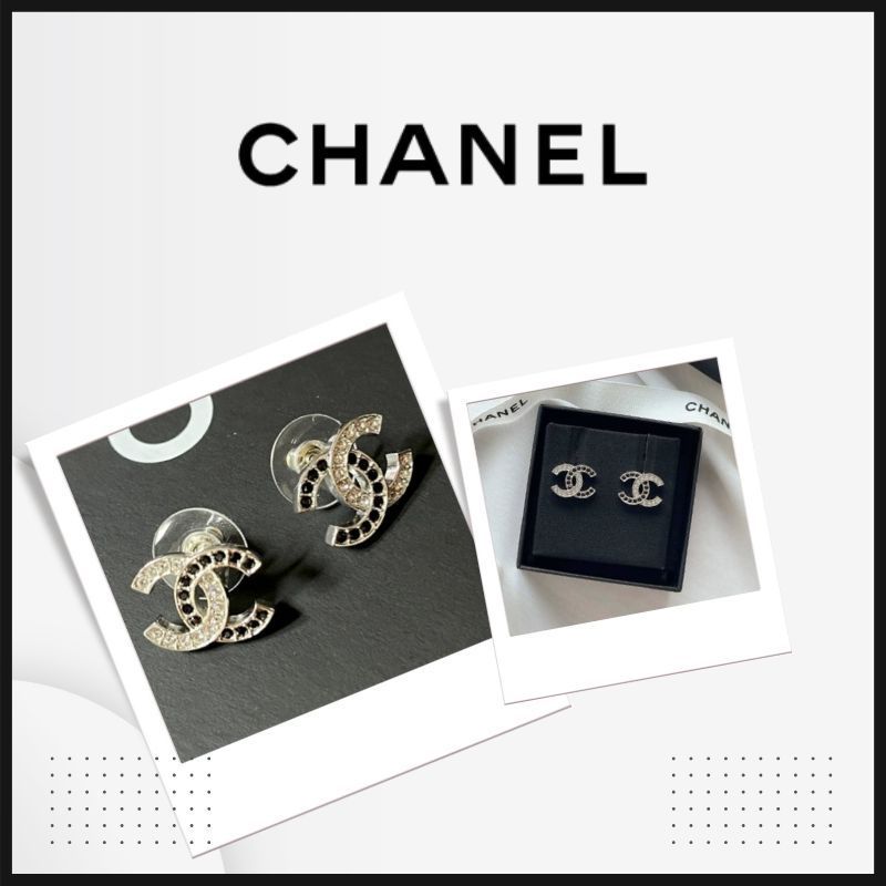 ★CHANEL★ シャネルラインストーンピアス