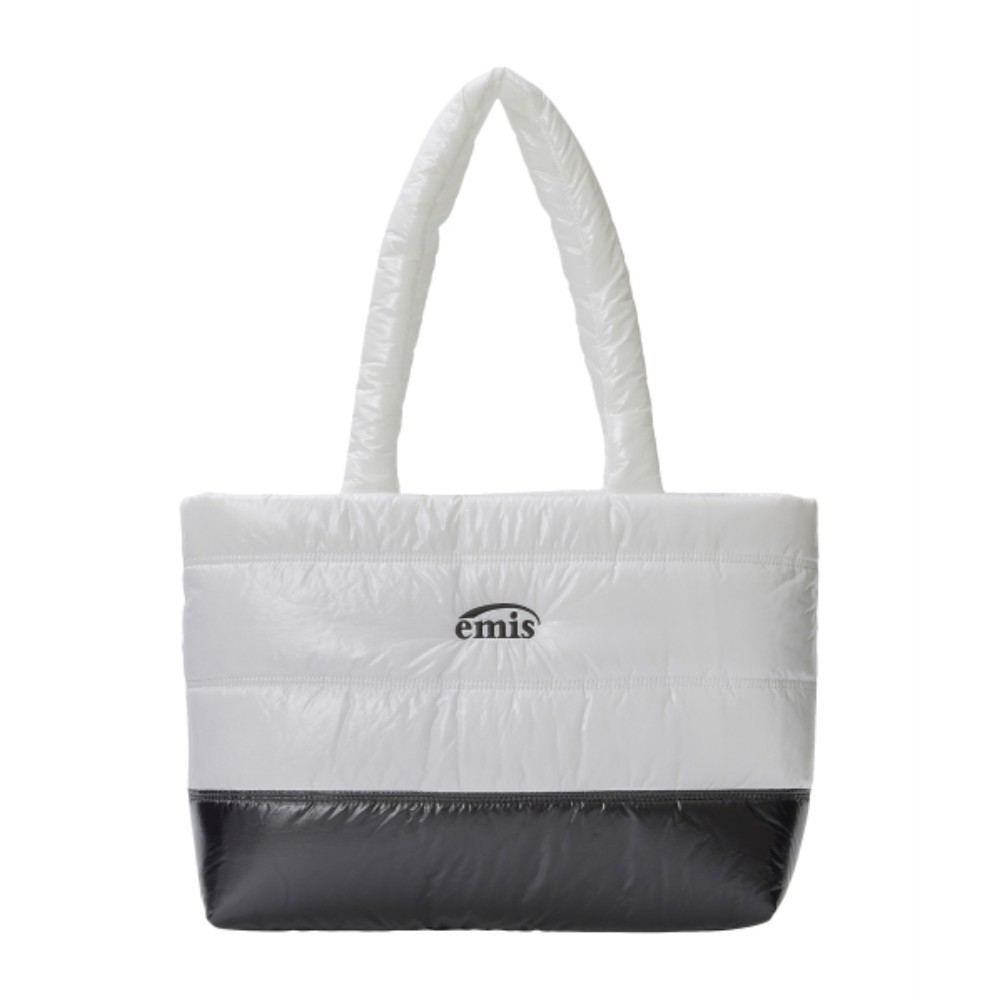 ■EMIS■ GLOSSY PADDED TOTE BAGWHITE m1037_1334394