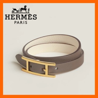 Hermes レザーブレスレット ビーアピ ドゥブルトゥール