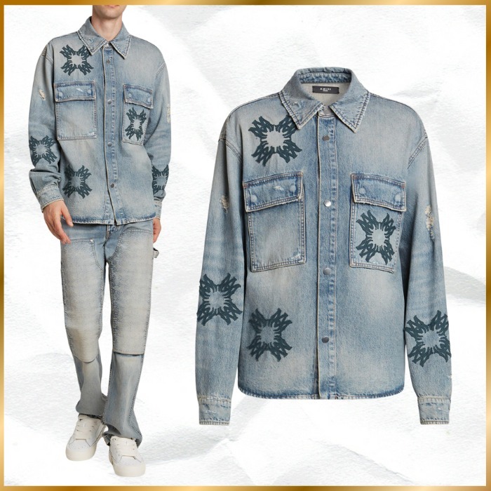 ◆Amiri◆マ・クワッド・デニム・ロゴ・シャツ