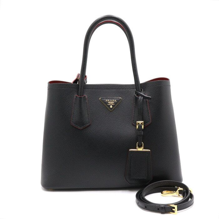 PRADA■サフィアーノキュールスモールドゥブレトートバッグA+級