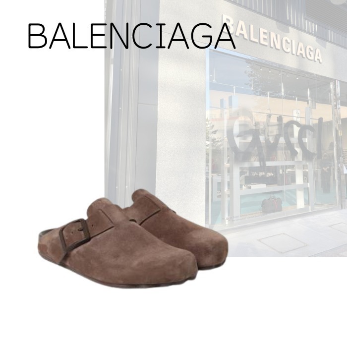【BALENCIAGA】サンデースエードミュール ブラウン ブラック