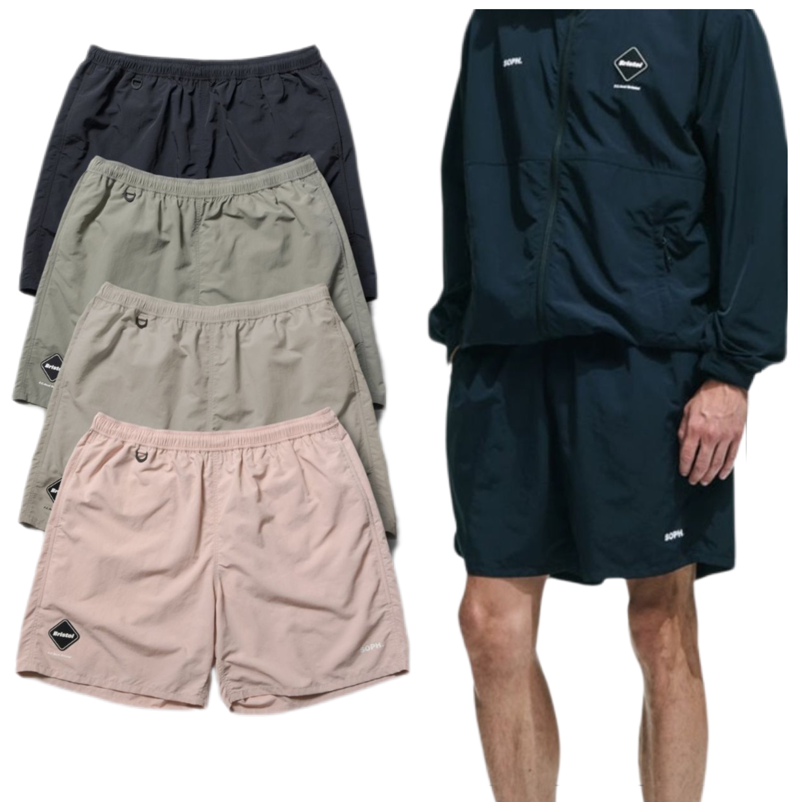 すぐ届く F.C.Real Bristol ナイロン ショートパンツ 4色 関送無