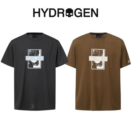 Hydrogen スカル＆フラワー グラフィック Tシャツ/ユニセックス Hydrogen(ハイドロゲン) Tシャツ・カットソー(メンズ) - 海外