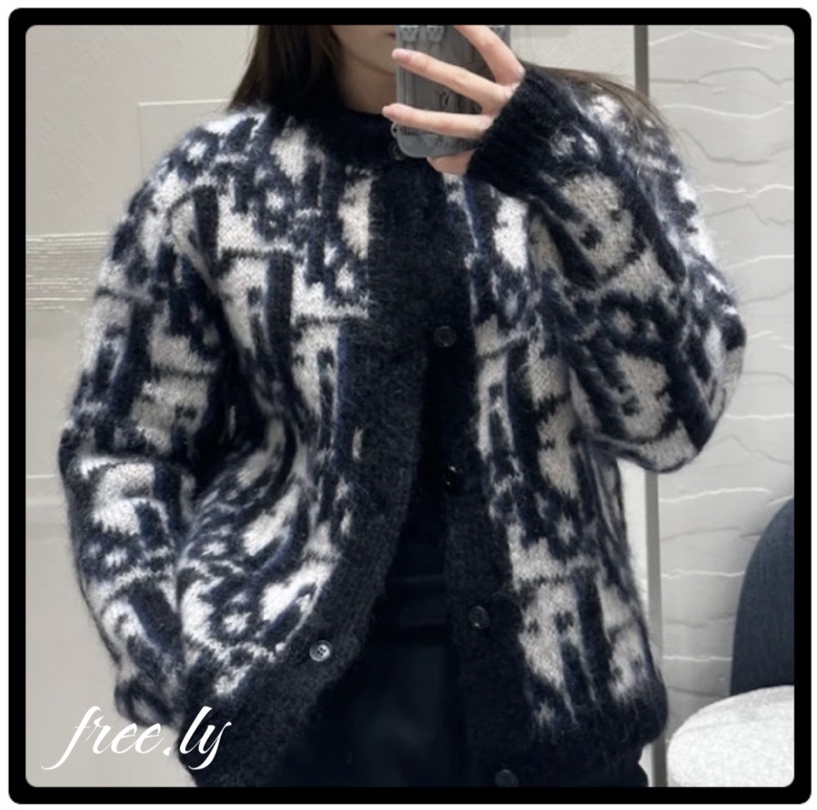 【★国内発送★】DIOR セーター Dior リバーシブルセーター《Dior Oblique》カシミヤ DHL 直営店