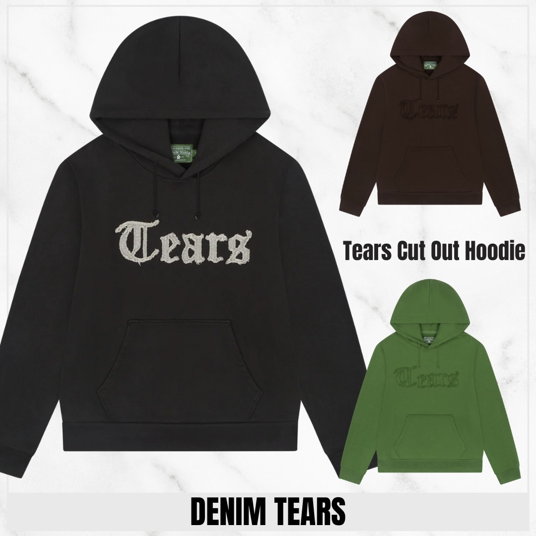 【人気】DENIM TEARS カットアウト デザイン パーカー