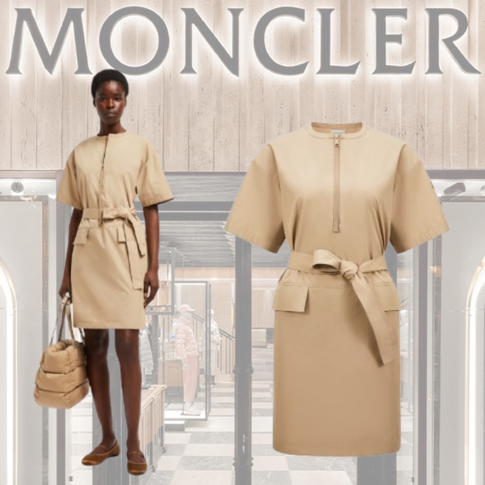 ★【MONCLER】Mini abito con cintura★ベルト付きミニドレス