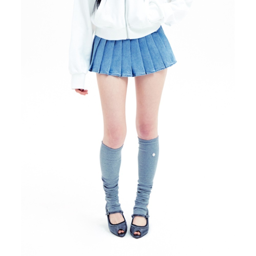 ミニスカート YOUHEE DENIM LOWRISE PLEATS SKIRT LIGHT BLUE