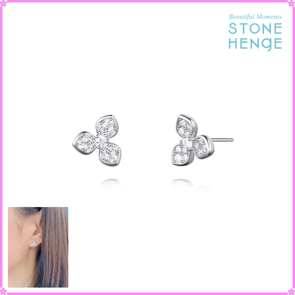 【STONEHENgE】Love Duet〜Silver Flower Earrings SA25A86F