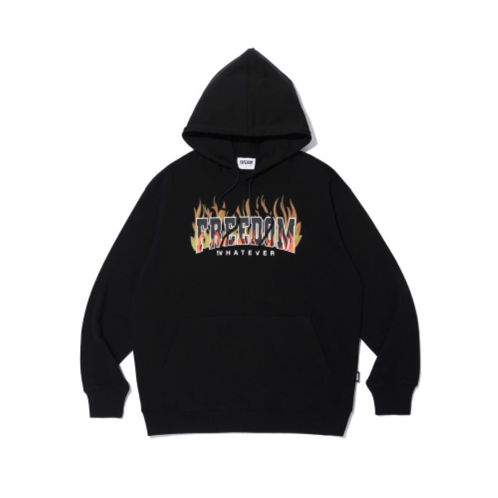☆FREEDOM☆ Flame Logo Hood Black FD24FMHD0130BK
