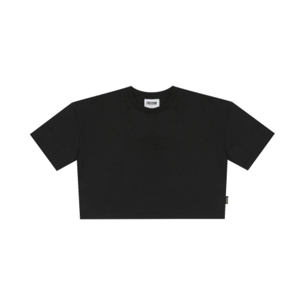 ☆FREEDOM☆ Women's Mesh Crop T-Shirt Black FD24SWTS0130BK