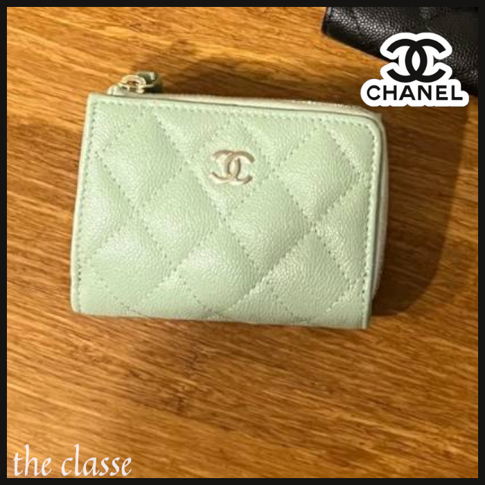 【L型ジップ式！】落ち着きのあるカラー♪ CHANEL ミニ財布