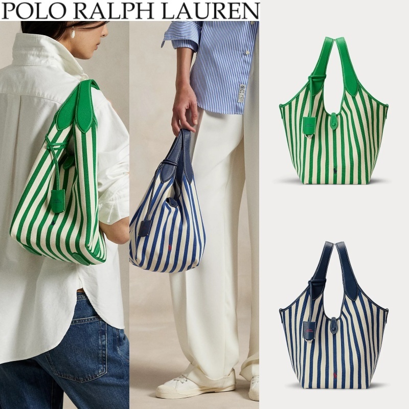 【POLO RALPH LAUREN】ポロプレイ ストライプ キャンバス トート