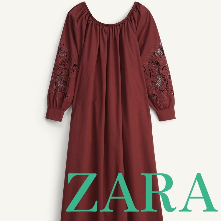 【ZARA】LIMITED EDITION 刺繍入りポプリンワンピース