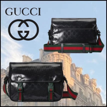 【GUCCI】GG クリスタル メッセンジャーバッグ ブラック