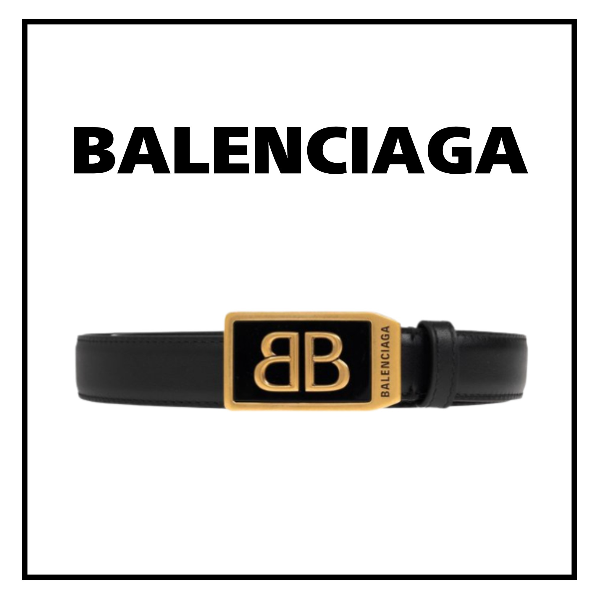 【BALENCIAGA】ロゴ プレート ベルト