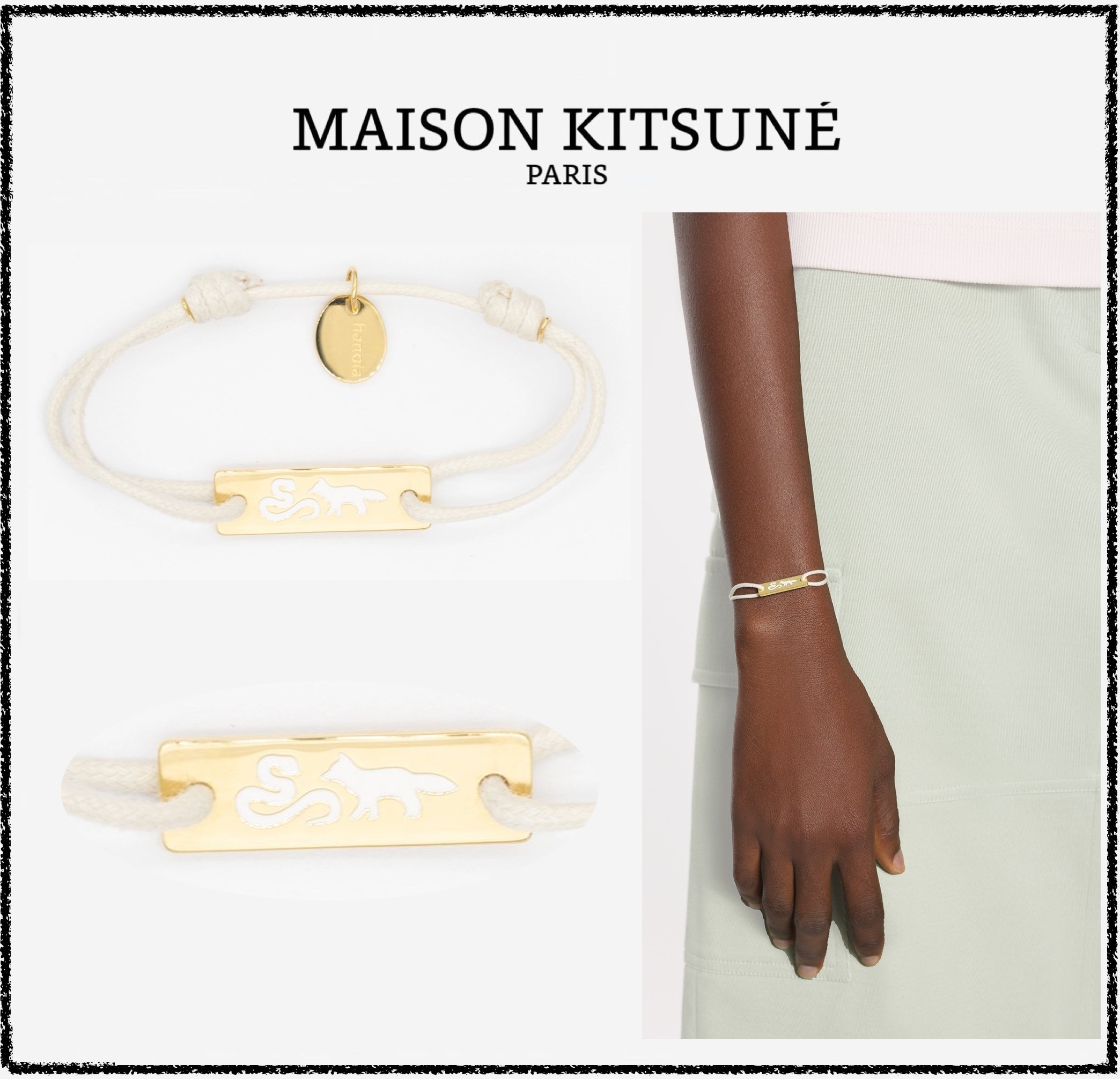 ★MAISON KITSUNE★ HANOIA LUNAR YEAR コード ブレスレット 白