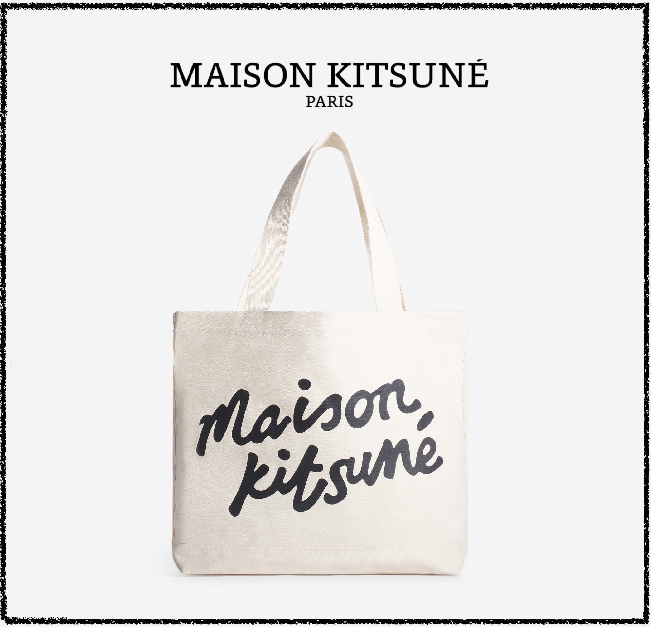 ★MAISON KITSUNE★ メゾンキツネ ハンドライティング トート 白