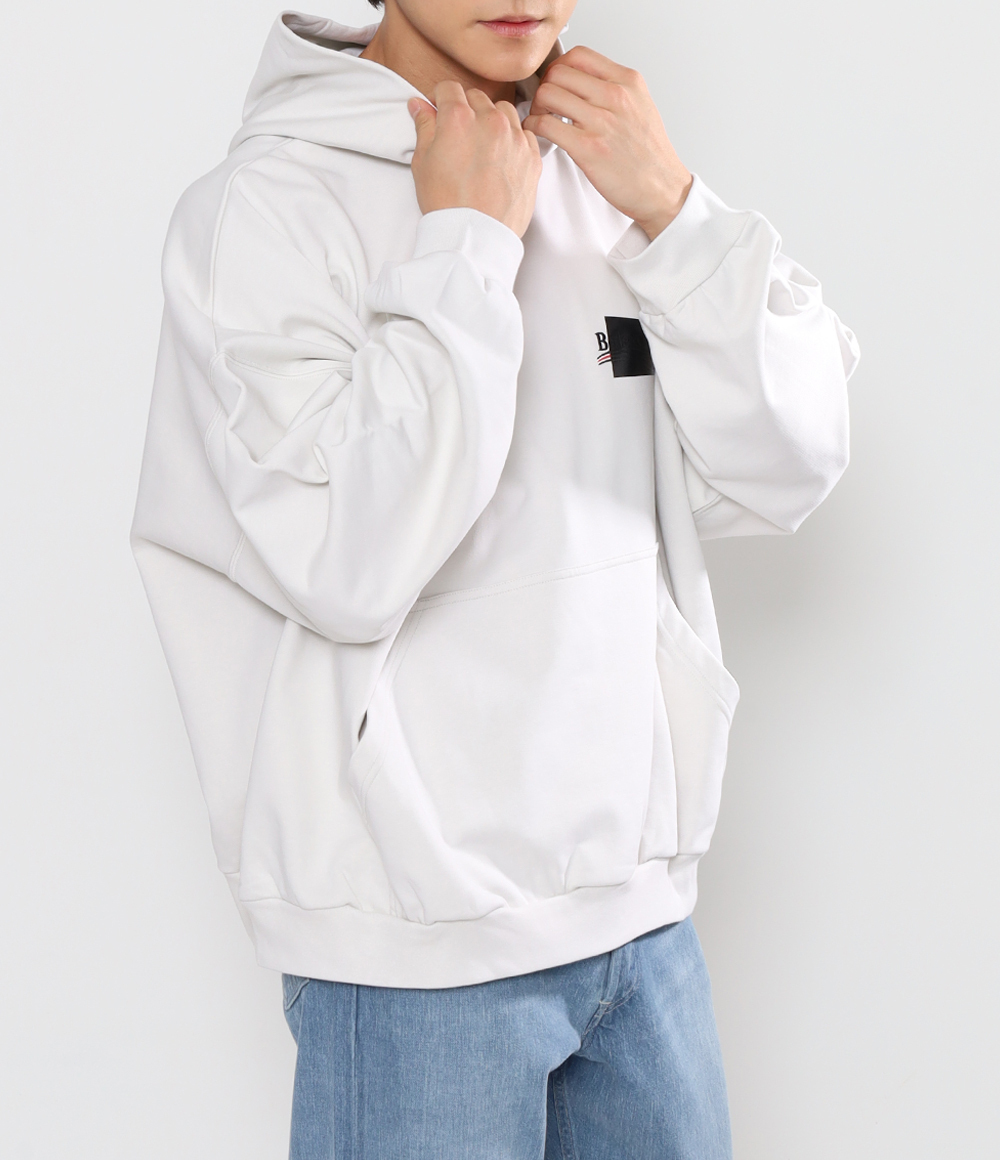 【BALENCIAGA】テープロゴ付きコットンフーディー 24AW】BALENCIAGA CIAO BELLO PULLED ロゴ コットン フーディ