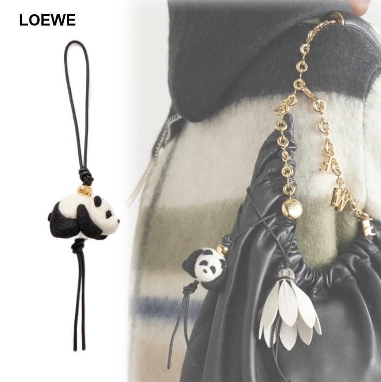 【LOEWE】ロエベ パンダ バッグチャーム フェルト&カーフ
