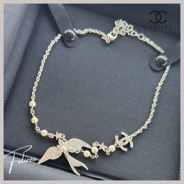 《目を惹くバードモチーフ☆》CHANEL ネックレス CCロゴ
