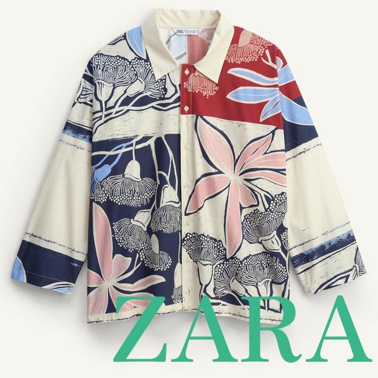 【ZARA】LIMITED EDITION フラワー柄シャツ 4389/018/020