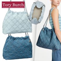 国内直営【Tory Burch】フレミング ソフトデニム ホーボーバッグ