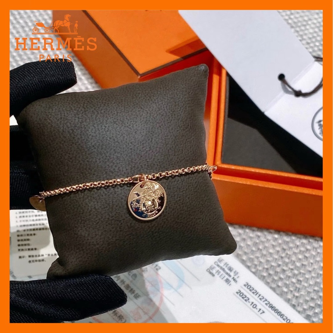 【ダイヤが輝く♪】HERMES ブレスレット ピンクゴールド