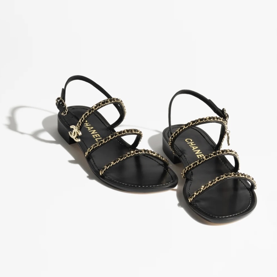 ★大人エレガント★CHANEL サンダル エレガント♪【CHANEL】チェーンサンダル ハートCCロゴ