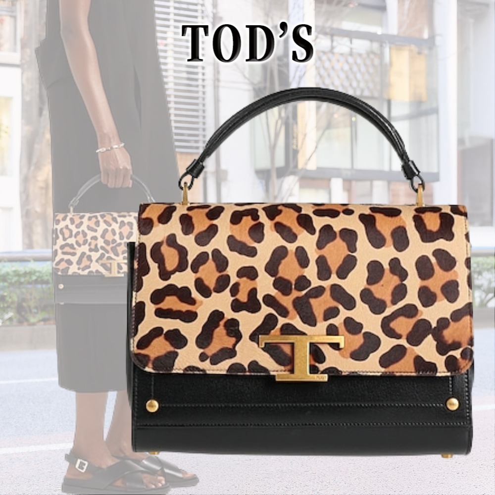 【上質なエレガンス】TOD'S ハンドバッグ ヒョウ柄 フラップ